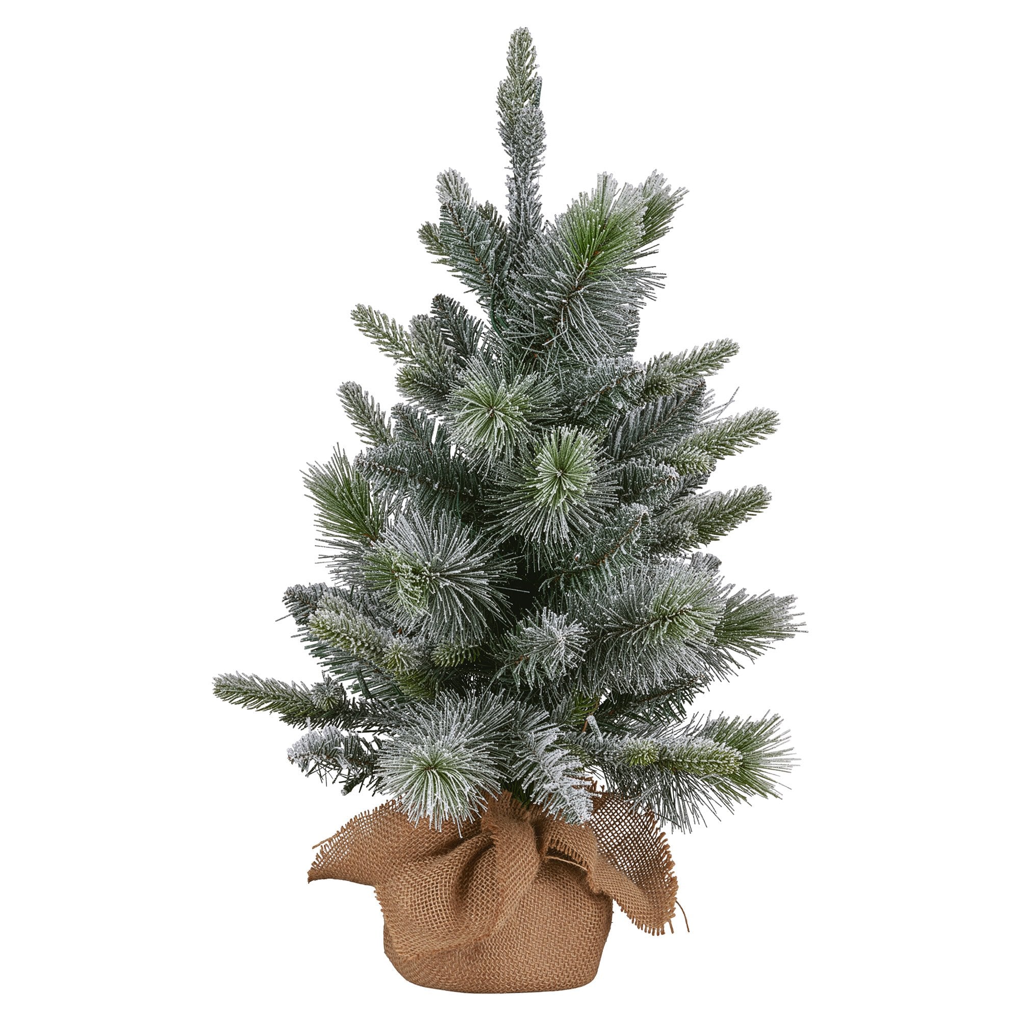 Christabelle 61cm Pre-Lit Snowy Stamford Spruce Battery-Operated Mini Christmas Tree Multi-Functional LED Timer