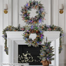 National Tree Company 61cm Pre-Lit Snowy Stamford Spruce Battery-Operated Mini Christmas Tree Multi-Functional LED Timer