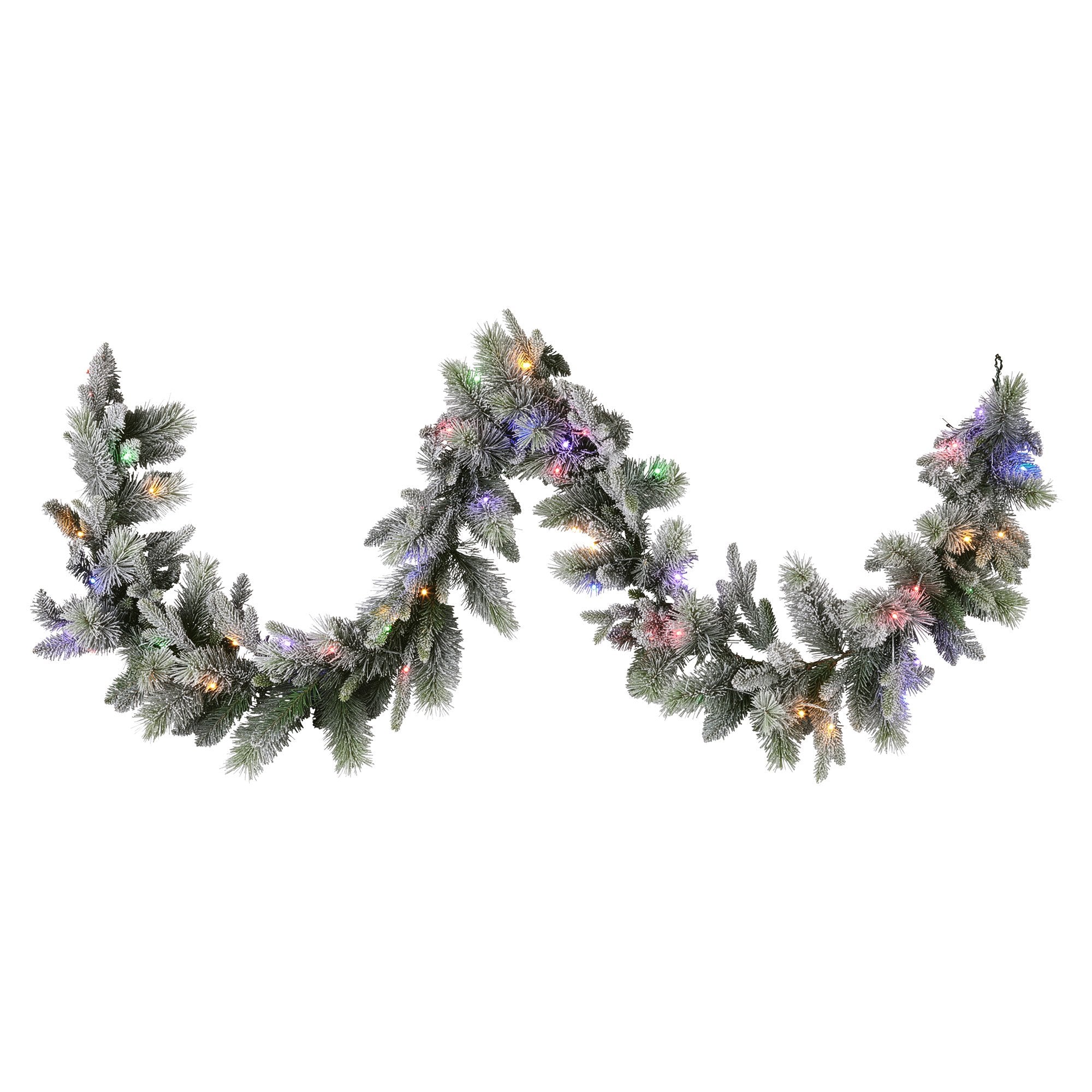 National Tree Company 274cm Pre Lit Snowy Stamford Spruce Battery Operated Christmas Garland w/LED Lights & Timer