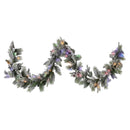 National Tree Company 274cm Pre Lit Snowy Stamford Spruce Battery Operated Christmas Garland w/LED Lights & Timer