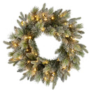 National Tree Company 61cm  Pre Lit Snowy Stamford Spruce Battery Operated Christmas Wreath w/LED Lights & Timer