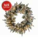 National Tree Company 76cm Pre Lit Snowy Stamford Spruce Battery Operated Christmas Wreath w/LED Lights & Timer