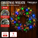 National Tree Company 76cm Pre Lit Snowy Stamford Spruce Battery Operated Christmas Wreath w/LED Lights & Timer