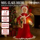 Christabelle 1.1m Musical LED Animated Christmas Mrs Claus Glowing Candle Ornament Decoration