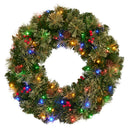 Christabelle 61cm Christmas Wreath Bristle Berry with LED Lights Front Door Decoration Ornament