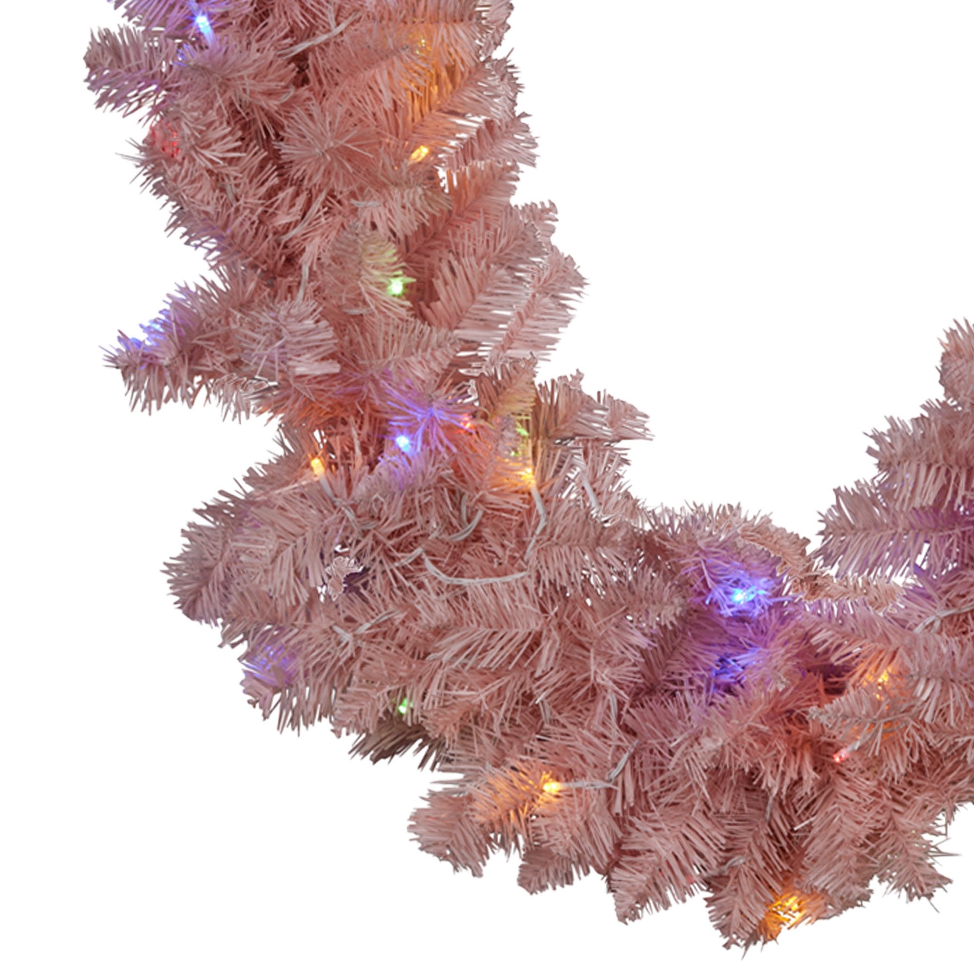 Christabelle 274cm Pretty In Pink Christmas Garland With Led Lights