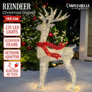 Christabelle 150cm Christmas Reindeer Display Led Lights Red Bow Aluminium Frame