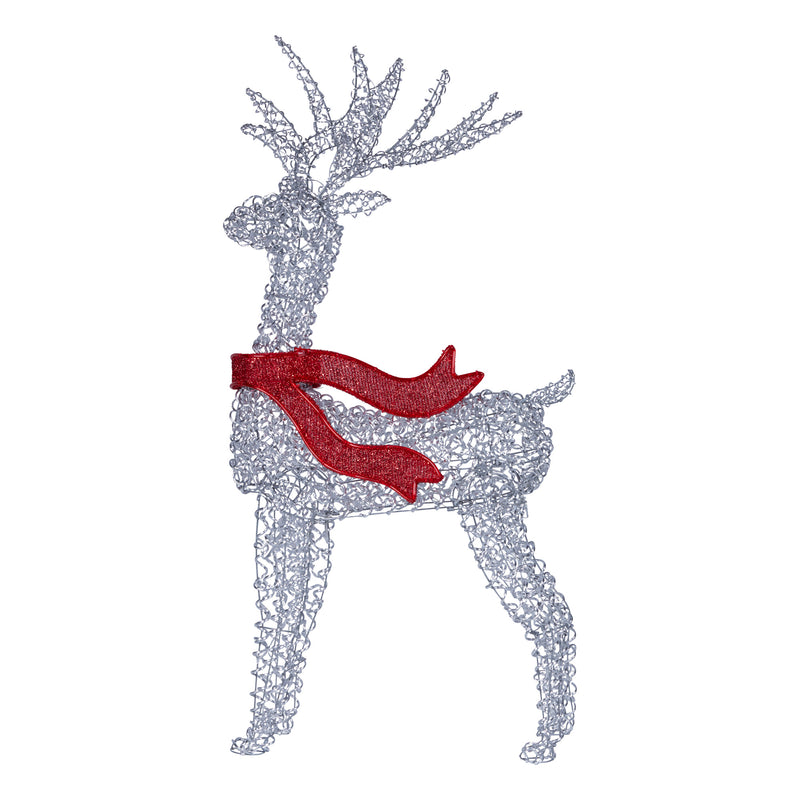 Christabelle 150cm Christmas Reindeer Display Led Lights Red Bow Aluminium Frame
