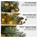 Christabelle 274cm Pre-lit Christmas Garland Gold Baubles Aa Battery Led Lights