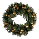 Christabelle 61cm Battery-operated Christmas Wreath Glittery Gold Pine