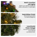 Christabelle 76cm Split Christmas Wreath with LED Lights for Double Front Doors Decoration