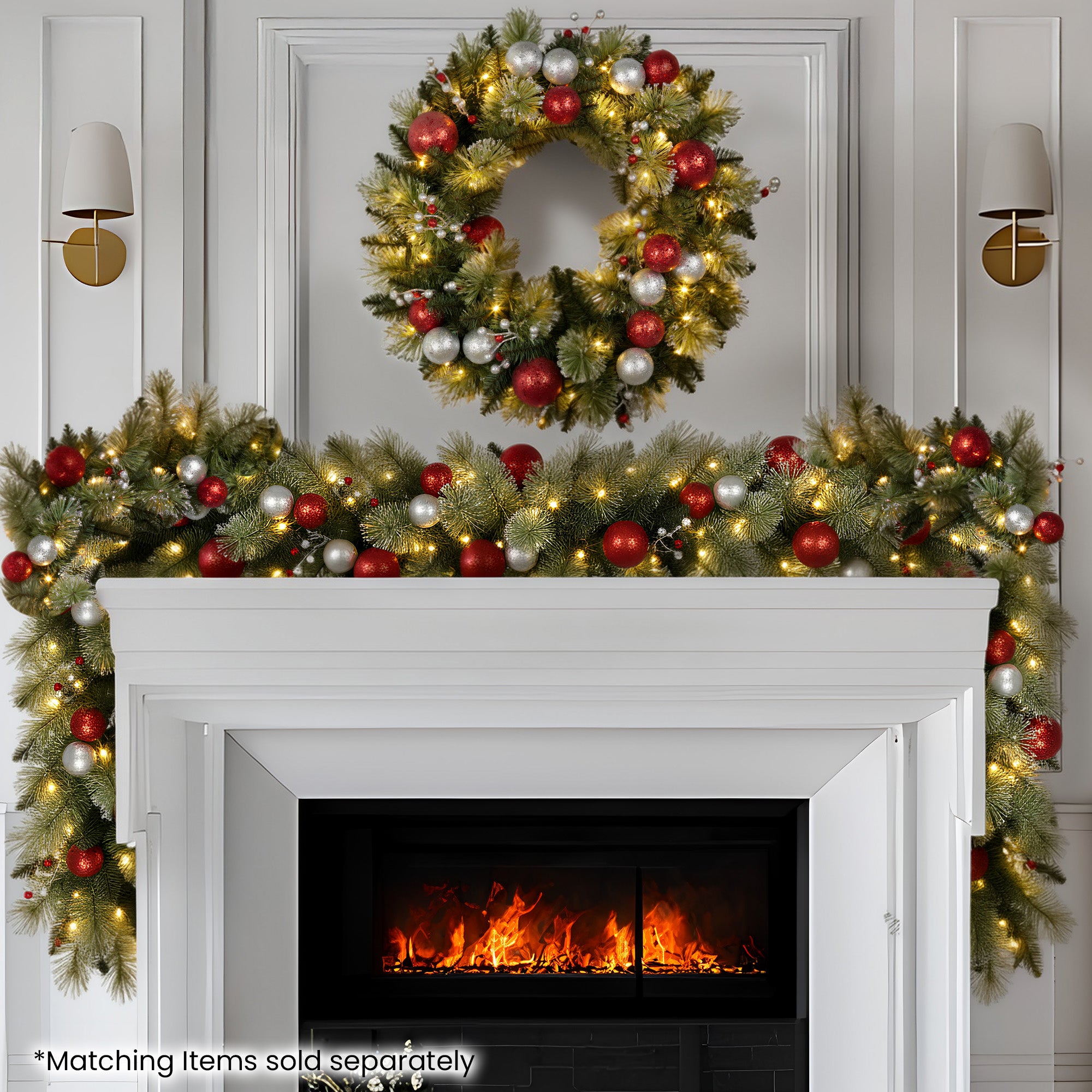 Christabelle 2.7m Christmas Garland with LED Lights and Baubles Mantle Decoration Ornament