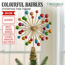 Christabelle Christmas Tree Topper Glittery Baubles Gold Decoration Ornaments