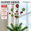 Christabelle Baubles Christmas Tree Topper Festive Glitter Finish Xmas Ornament
