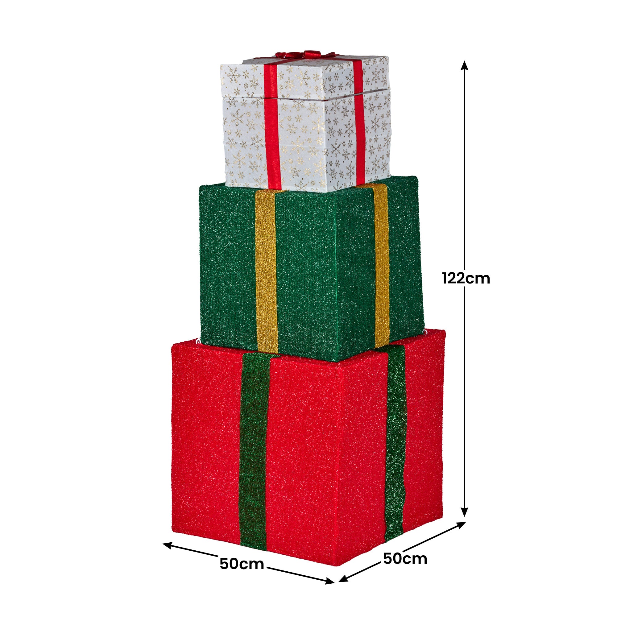 Christabelle 122cm Animated Present Stack Santa Led Lights Christmas Tree Decor