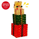 Christabelle 122cm Animated Present Stack Santa Led Lights Christmas Tree Decor
