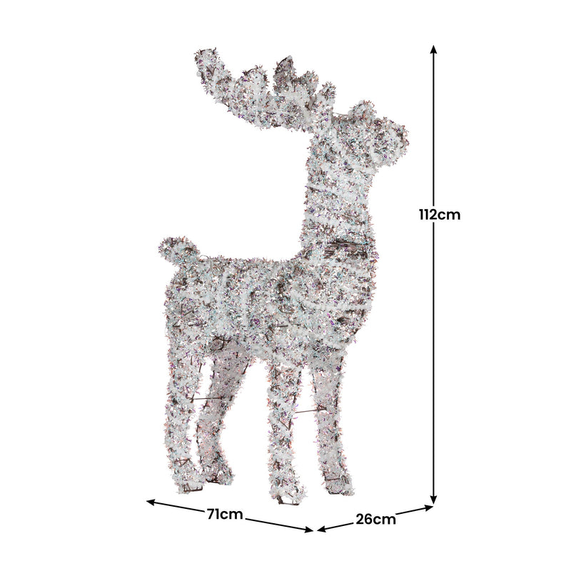 Christabelle 112cm Animated Reindeer Christmas Led Lights Tinsel Xmas Decor