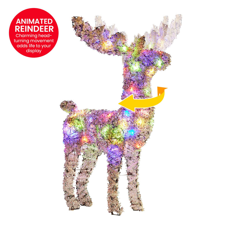 Christabelle 112cm Animated Reindeer Christmas Led Lights Tinsel Xmas Decor