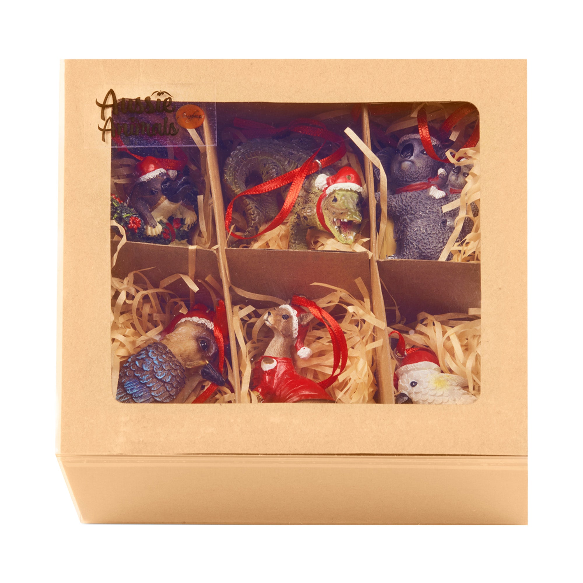 Christabelle Christmas Aussie Animals Pack of 6 Baubles Tree Decoration Ornaments Gift Pack