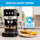 Pronti KCM-850D Coffee Machine 20 Bar Espresso Maker with Milk Frother and 1.25L Tank