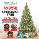Christabelle 1.2m Pre-Lit LED Artificial Christmas Tree with Snow Tipped Needles Pine Cones Stand