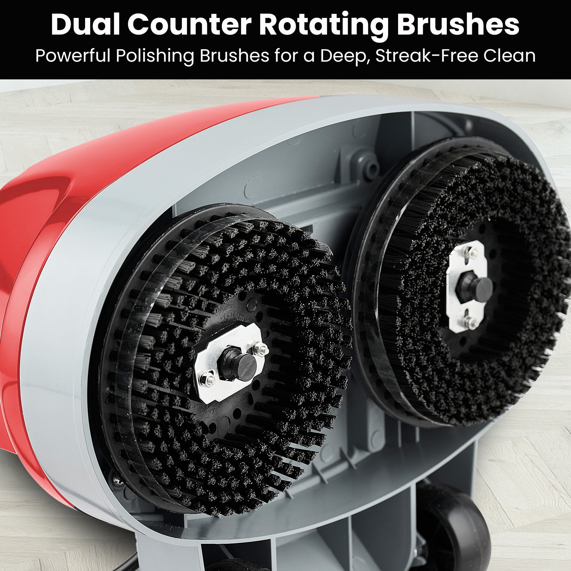 Klika Hauskeeper 5 in 1 Electric 240V Floor Polisher w/ 6M Power Cable Timber Hard Waxer Buffer Cleaner Red