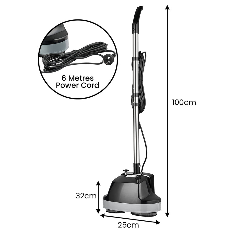 Kartrite Hauskeeper Gen2 5-in-1 Black Electric Floor Polisher Hard Waxer Buffer Scrubber Cleaner 240v With Twin Rotating Brushes 6m Power Cord