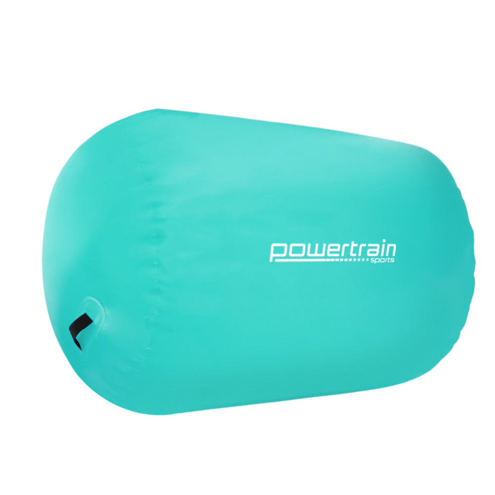 Powertrain Inflatable Air Barrel Gymnastics Roller 120cm x 75cm - Mint Green PVC Tumbling Mat for Flips & Balance