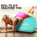 Powertrain Inflatable Air Barrel Gymnastics Roller 120cm x 75cm - Mint Green PVC Tumbling Mat for Flips & Balance