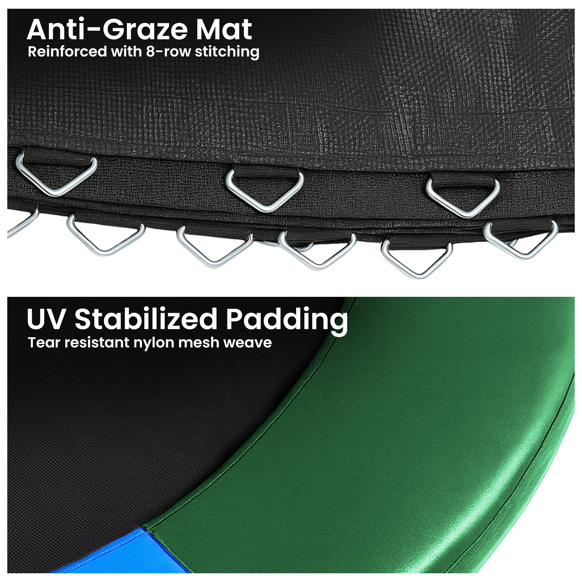 Kahuna 8ft Replacement Trampoline Safety Pad Cover and Jumping Spring Mat - Rainbow