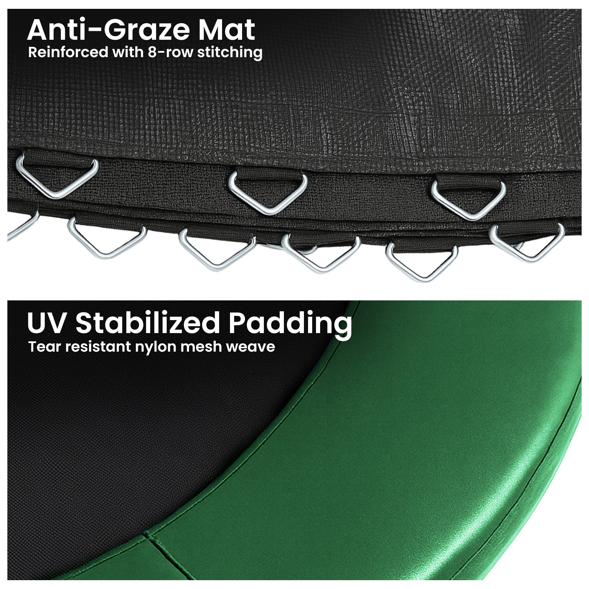 Kahuna 12ft Replacement Trampoline Safety Pad Cover and Jumping Spring Mat - Green