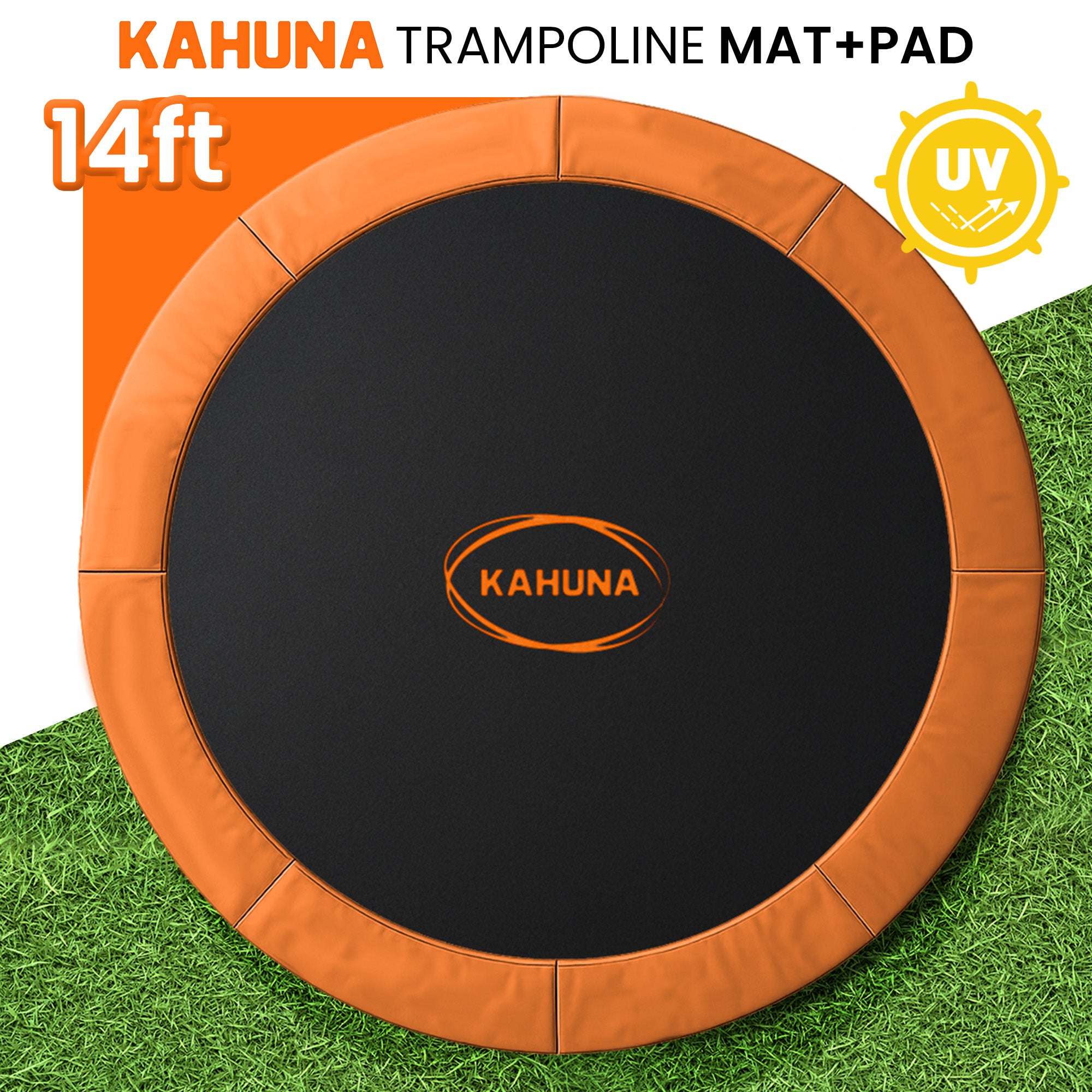 Kahuna 14ft Replacement Trampoline Safety Pad Cover and Jumping Spring Mat - Orange