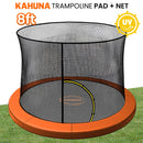 Kahuna 8ft Trampoline Pad and Net - Orange