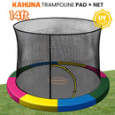 Kahuna 14ft Trampoline Pad and Net - Rainbow
