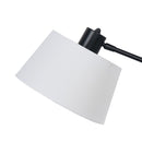 Sarantino Adjustable Black Metal Table Lamp with White Linen Fabric Shade Modern Bedside Desk Reading Light