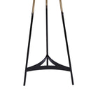 Sarantino Modern Tripod Floor Lamp Gold Black Gradient Standing Light with Linen Drum Shade for Living Room Office