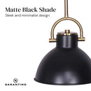 Sarantino Matte Black & Brushed Gold Pendant Light Modern Adjustable Ceiling Fixture for Kitchen Dining Room