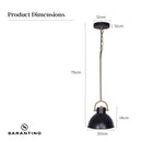 Sarantino Matte Black & Brushed Gold Pendant Light Modern Adjustable Ceiling Fixture for Kitchen Dining Room
