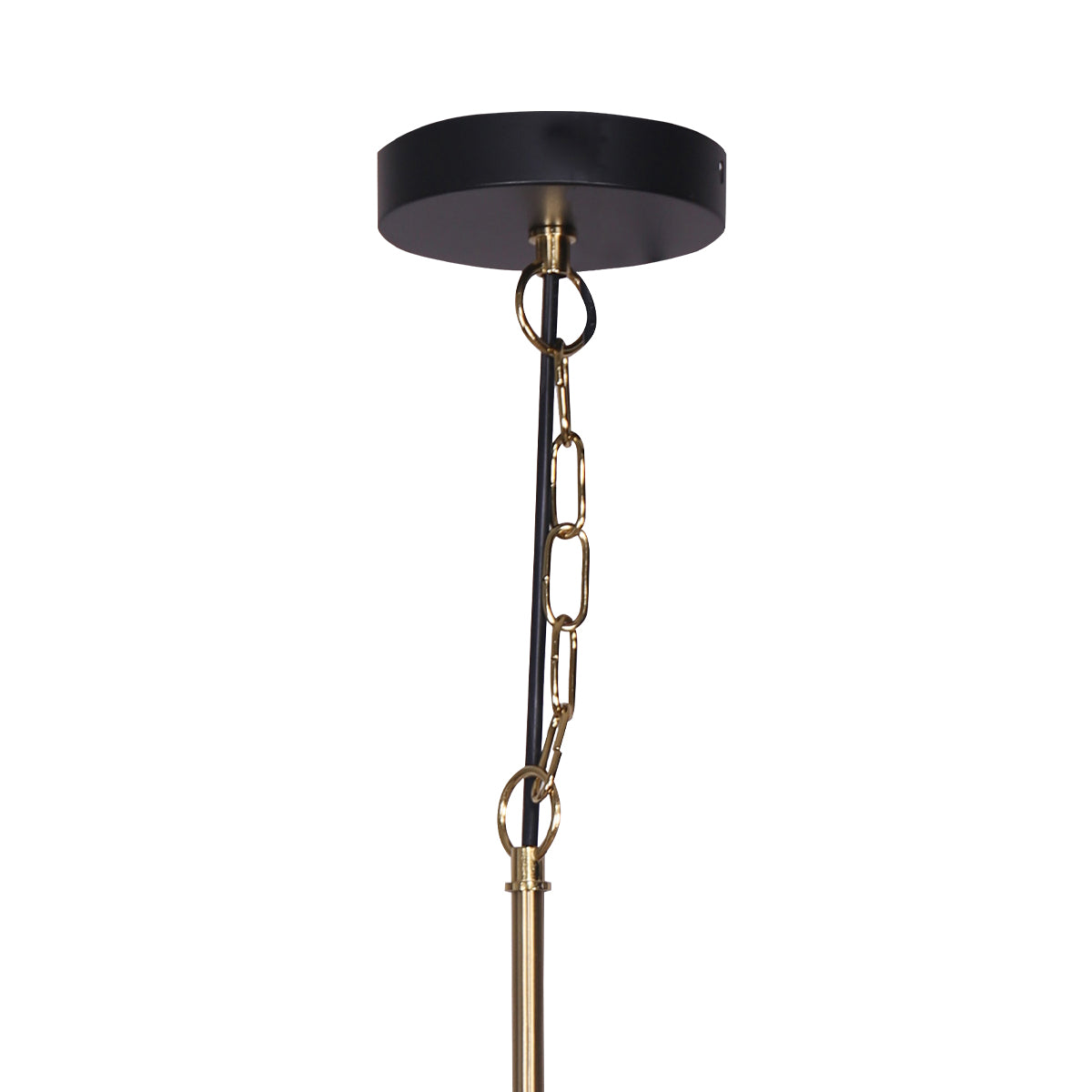 Sarantino Matte Black & Brushed Gold Pendant Light Modern Adjustable Ceiling Fixture for Kitchen Dining Room