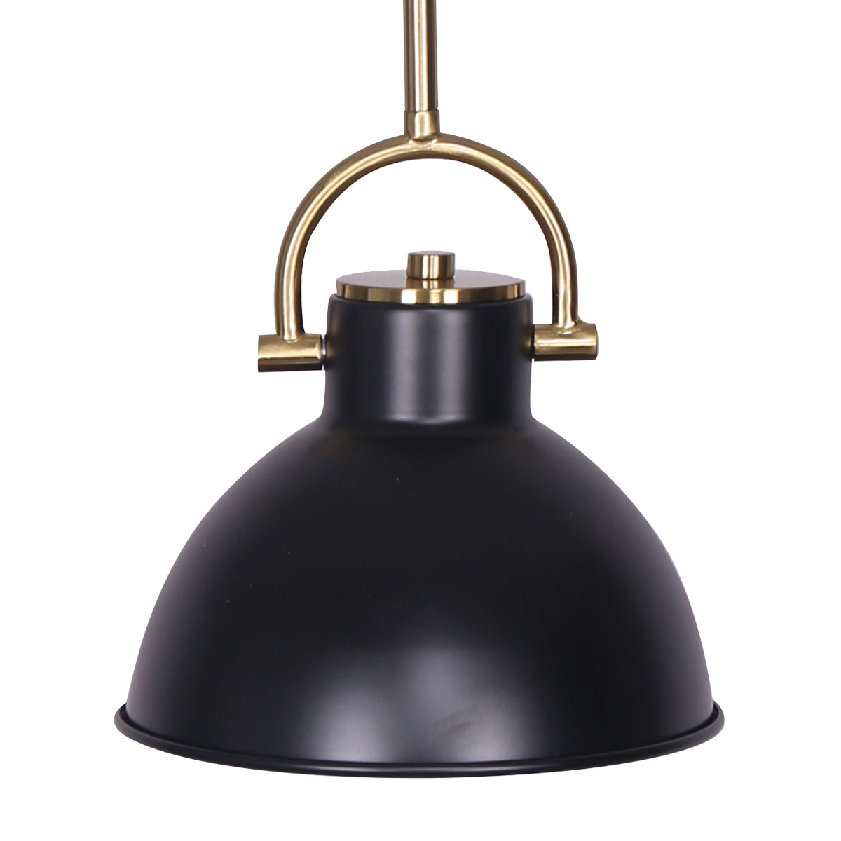 Sarantino Matte Black & Brushed Gold Pendant Light Modern Adjustable Ceiling Fixture for Kitchen Dining Room