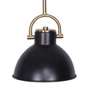 Sarantino Matte Black & Brushed Gold Pendant Light Modern Adjustable Ceiling Fixture for Kitchen Dining Room