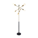 Sarantino 6-Light Antique Brass Sputnik Floor Lamp Modern Metal Adjustable Standing Light for Living Room Bedroom