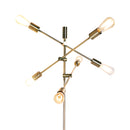 Sarantino 6-Light Antique Brass Sputnik Floor Lamp Modern Metal Adjustable Standing Light for Living Room Bedroom