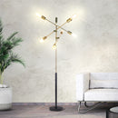 Sarantino 6-Light Antique Brass Sputnik Floor Lamp Modern Metal Adjustable Standing Light for Living Room Bedroom