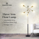 Sarantino 6-Light Antique Brass Sputnik Floor Lamp Modern Metal Adjustable Standing Light for Living Room Bedroom