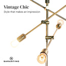 Sarantino 6-Light Antique Brass Sputnik Floor Lamp Modern Metal Adjustable Standing Light for Living Room Bedroom