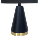 Sarantino Black and Gold Metal Table Lamp with Fabric Shade Modern Bedside Desk Light for Living Room Bedroom
