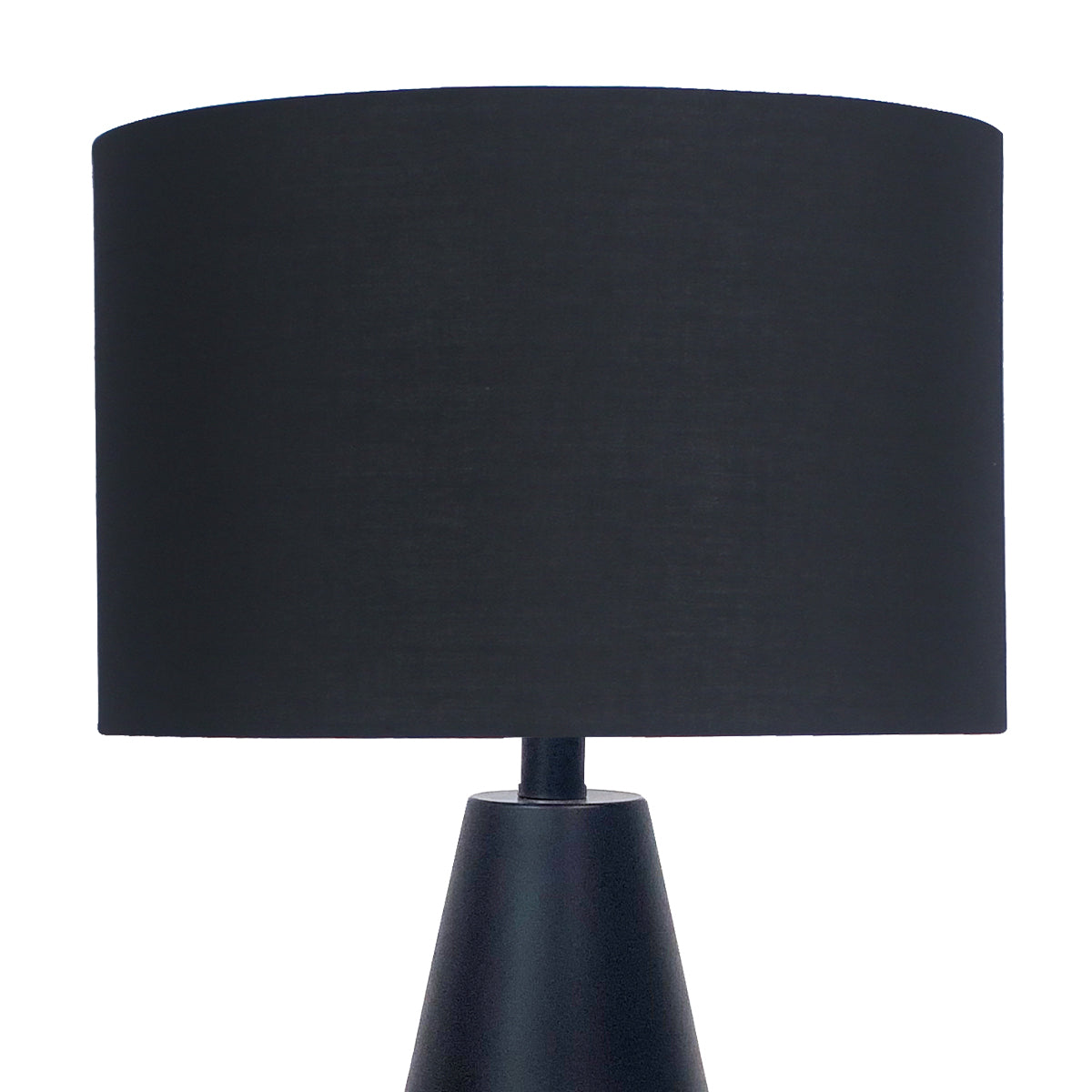 Sarantino Black and Gold Metal Table Lamp with Fabric Shade Modern Bedside Desk Light for Living Room Bedroom