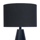 Sarantino Black and Gold Metal Table Lamp with Fabric Shade Modern Bedside Desk Light for Living Room Bedroom