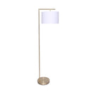 Sarantino Modern 90-Degree Arc Floor Lamp Brass Standing Light with Warm Fabric Drum Shade & Foot Switch 157cm